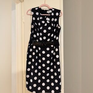 Studio I Black and White Polka Dot Midi Dress
